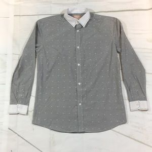 James Morgan button down long sleeve shirt medium